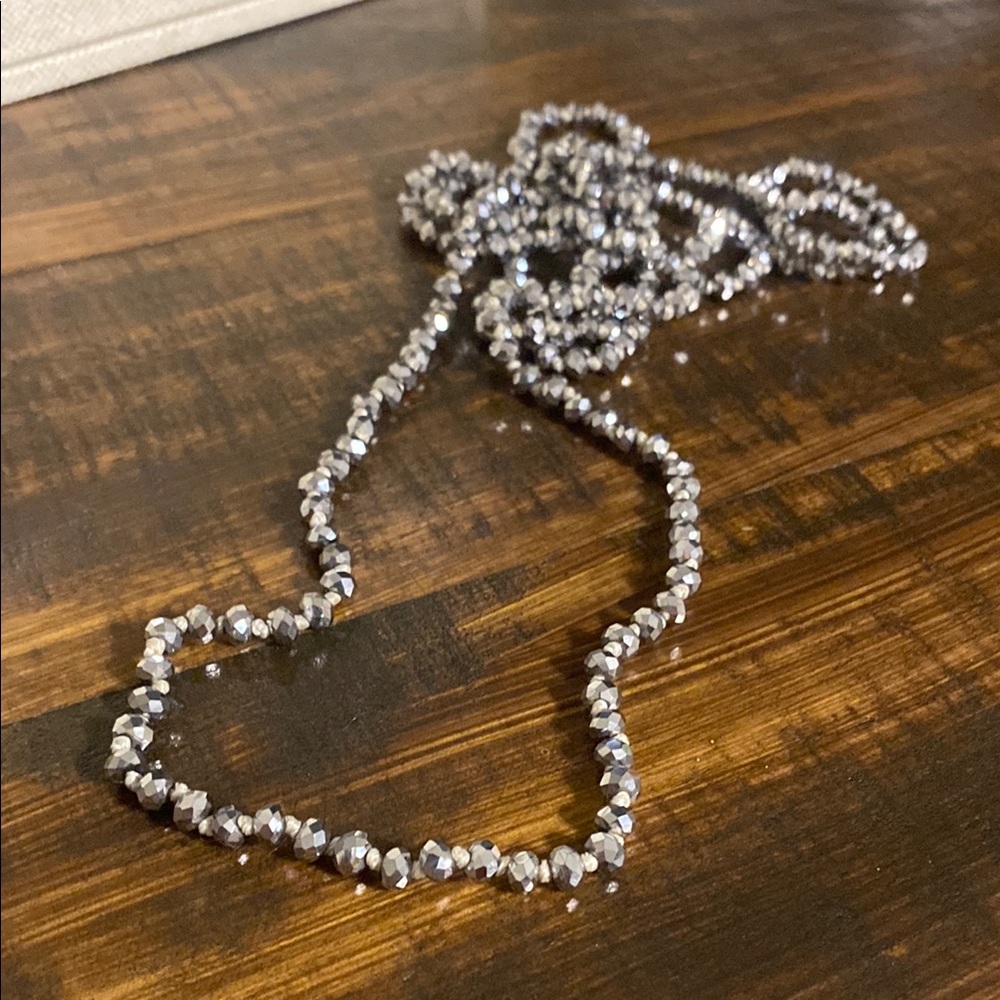Elegant Silver Beaded Necklace